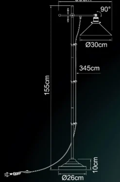 Globo Gulvlampe Lenius med bevegelig skjerm| Gulvlamper