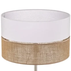 TK Lighting Gulvlampe Linobianco, skjerm i stoff og jute Online