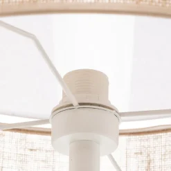 TK Lighting Gulvlampe Linobianco, skjerm i stoff og jute Online