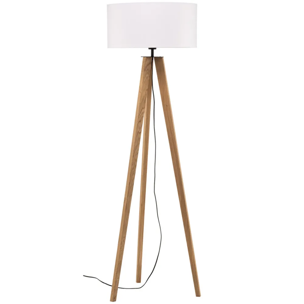 BRITOP Gulvlampe Maira, treben, eik oljet, hvit New