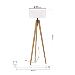 BRITOP Gulvlampe Maira, treben, eik oljet, hvit New