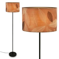 Briloner Gulvlampe Mata, brun, metall, stoff, E27| Gulvlamper