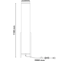 Näve Gulvlampe Matilda med stoffskjerm i linutseende| Gulvlamper