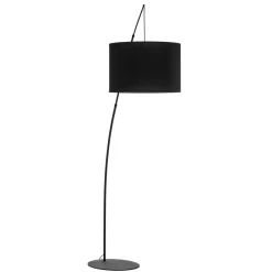 TK Lighting Gulvlampe Moby Black med tekstilskjerm
