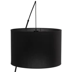 TK Lighting Gulvlampe Moby Black med tekstilskjerm