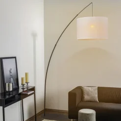 TK Lighting Gulvlampe Moby White med tekstilskjerm