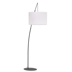 TK Lighting Gulvlampe Moby White med tekstilskjerm