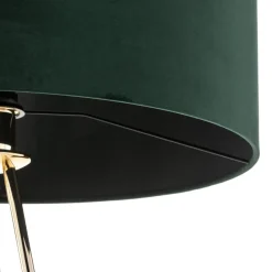 Domiluce Gulvlampe Monaco, trebenet gull, grønn fløyel| Gulvlamper