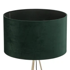 Domiluce Gulvlampe Monaco, trebenet gull, grønn fløyel| Gulvlamper