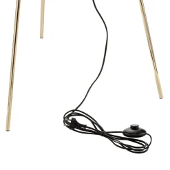 Domiluce Gulvlampe Monaco, trebenet gull, grønn fløyel| Gulvlamper