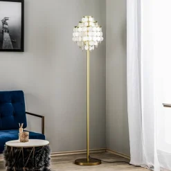 ONLI Gulvlampe Ruben med perlemorsskiver| Gulvlamper