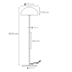 Lucide Gulvlampe Siemon av stål, Ø 35 cm, grønn Outlet