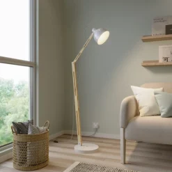 Lamkur Gulvlampe Skansen, justerbar, hvit