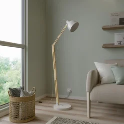 Lamkur Gulvlampe Skansen, justerbar, hvit