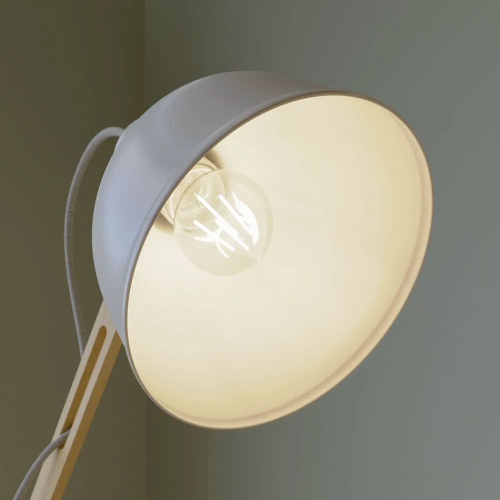 Lamkur Gulvlampe Skansen, justerbar, hvit