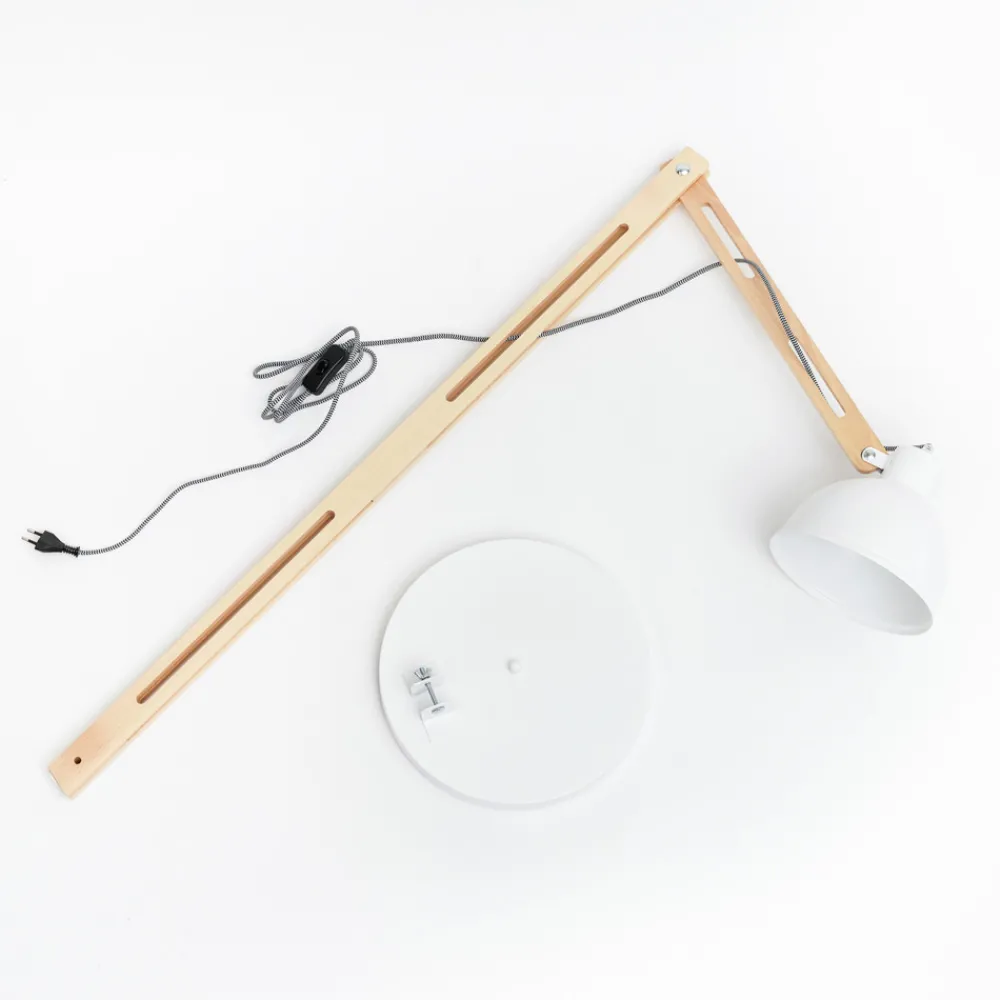 Lamkur Gulvlampe Skansen, justerbar, hvit