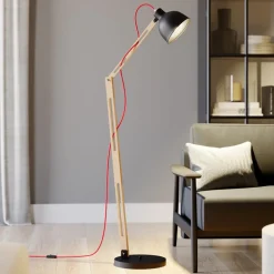 Lamkur Gulvlampe Skansen, justerbar, svart| Gulvlamper