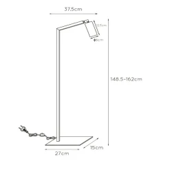 Lucide Gulvlampe Sybil roter- og svingbar svart/gull Best