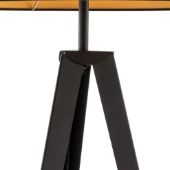 Domiluce Gulvlampe Tago, treben, skjerm svart/gull Best