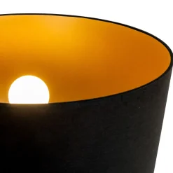 Domiluce Gulvlampe Tago, treben, skjerm svart/gull Best