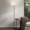 Näve Gulvlampe Tordis, svart/hvit, tekstil, høyde 157 cm Hylle| Gulvlamper
