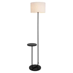 Näve Gulvlampe Tordis, svart/hvit, tekstil, høyde 157 cm Hylle| Gulvlamper