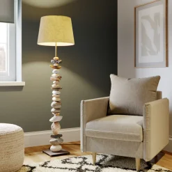 ONLI Gulvlampe Vera med stoffskjerm og steindekor Hot