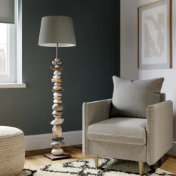 ONLI Gulvlampe Vera med stoffskjerm og steindekor Hot