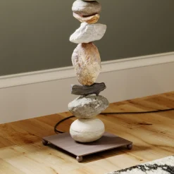 ONLI Gulvlampe Vera med stoffskjerm og steindekor Hot