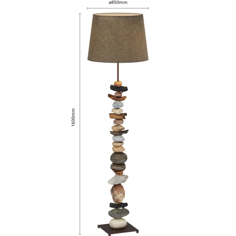 ONLI Gulvlampe Vera med stoffskjerm og steindekor Hot