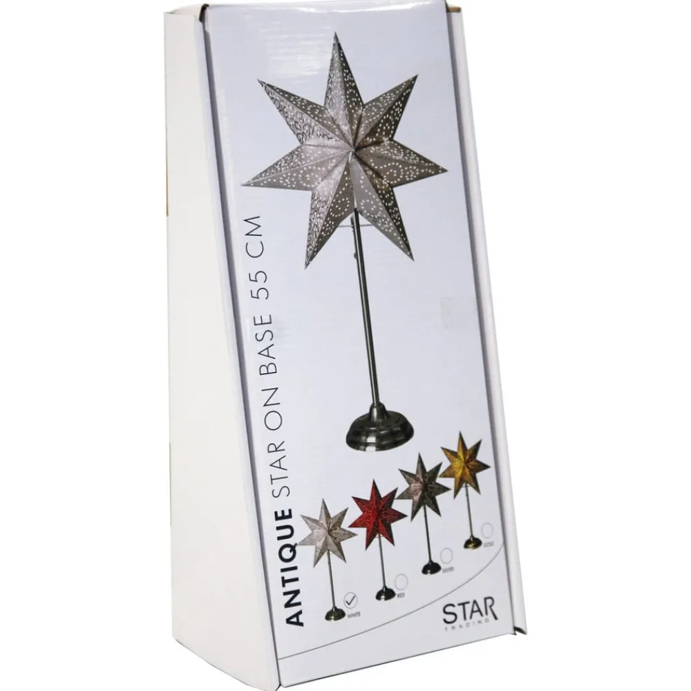 STAR TRADING Gulvstjerne Antique, metall/papir, gull| Julebelysning|Dekorasjonsbelysning