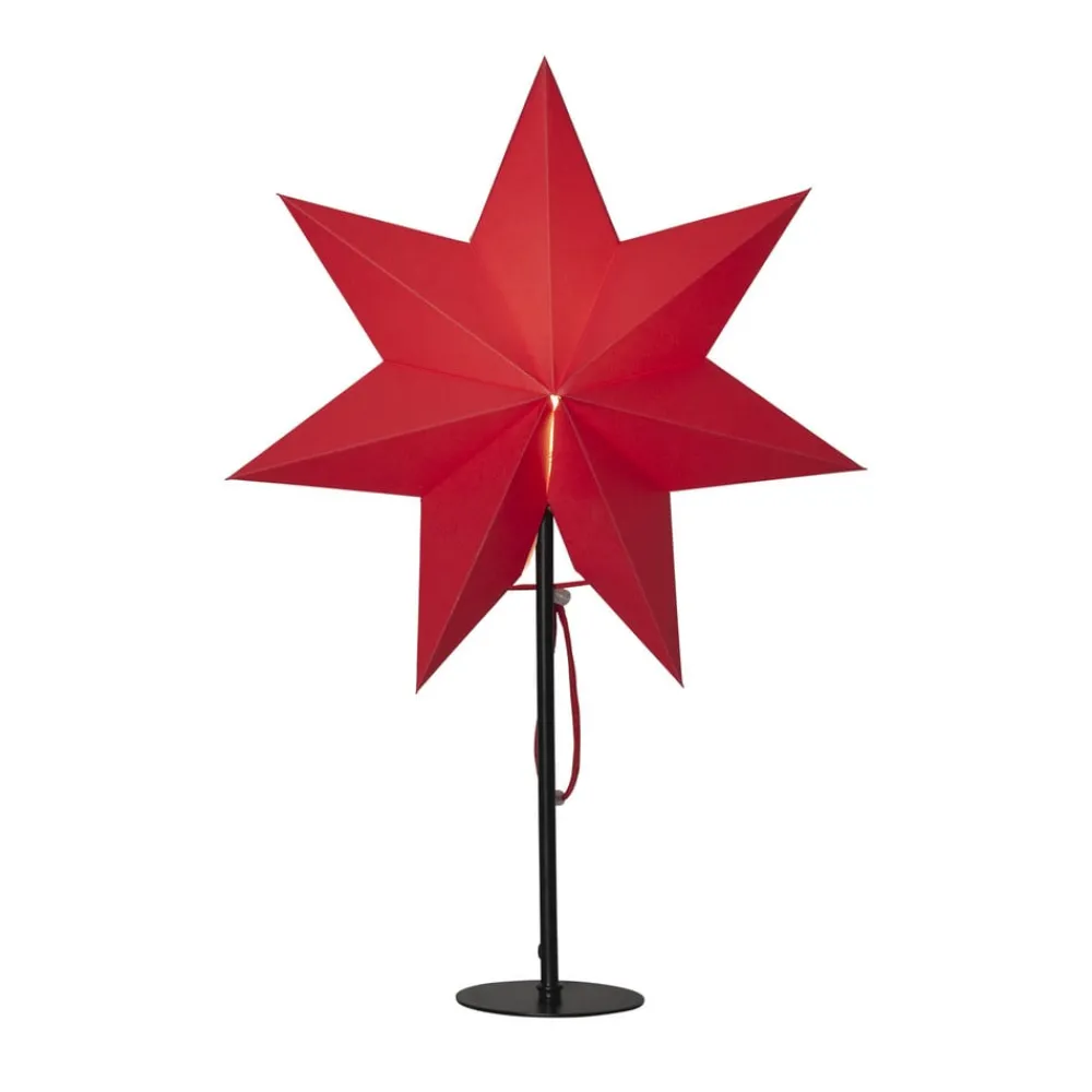 STAR TRADING Gulvstjerne Mixa, metall/papir svart/rød| Julebelysning