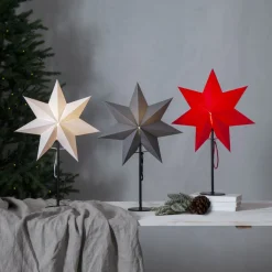 STAR TRADING Gulvstjerne Mixa, metall/papir svart/rød| Julebelysning