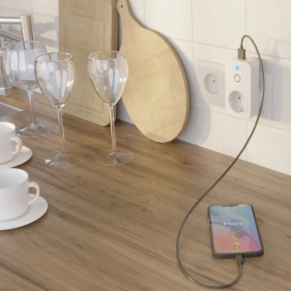 Hama Smart WLAN-stikkontakt + 2 USB-A, 2300 W New