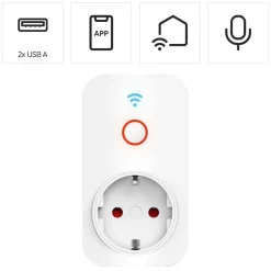 Hama Smart WLAN-stikkontakt + 2 USB-A, 2300 W New