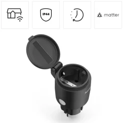 Hama WLAN stikkontakt Smart, IP44, strømmåler, Matter 2 300 W| Tilbehør