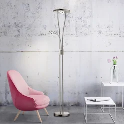 JUST LIGHT. GmbH Helia LED-gulvlampe med leselampe, stål Outlet