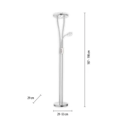 JUST LIGHT. GmbH Helia LED-gulvlampe med leselampe, stål Outlet