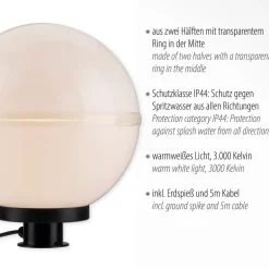 JUST LIGHT. Hemis dekorativ utendørslampe med jordspyd, Ø 30 cm| Utespotter