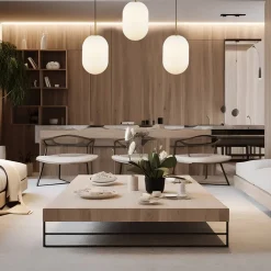 Eko-Light Hengelampe Alias, metall gullfarget opalglas, 3 lyskilder lang Best