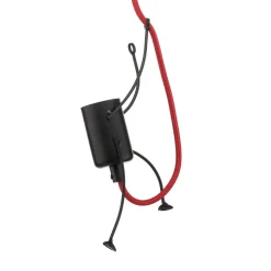 EMIBIG LIGHTING Hengelampe Bobi 1 i svart, kabel rød, 1 lyskilde. Hot