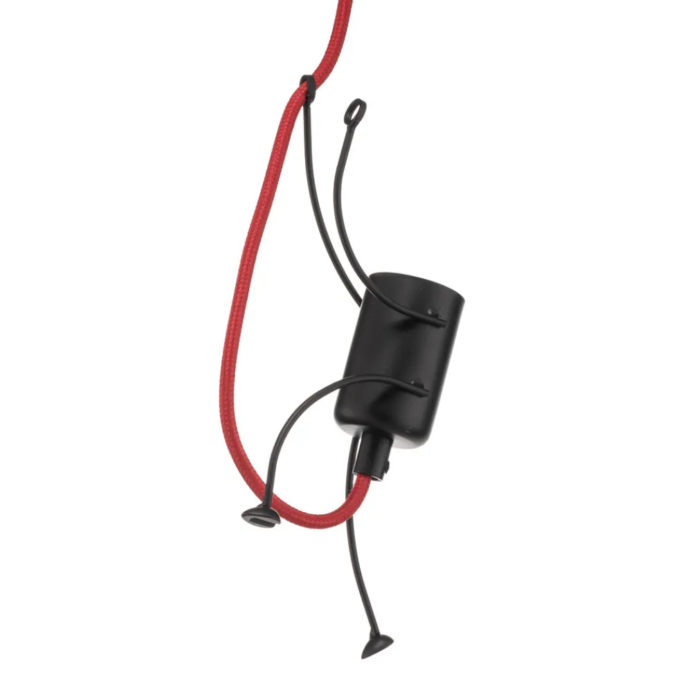 EMIBIG LIGHTING Hengelampe Bobi 1 i svart, kabel rød, 1 lyskilde. Hot