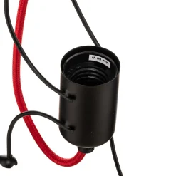 EMIBIG LIGHTING Hengelampe Bobi 1 i svart, kabel rød, 1 lyskilde. Hot