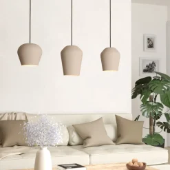 EGLO Hengelampe Cambaito, 3 lyskilder, sandfarget| Pendellamper