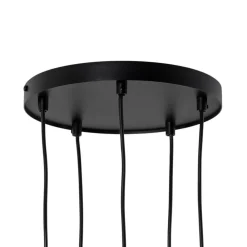 SIGMA Hengelampe Daisy, 5 lyskilder, gull/hvit/svart, glass Hot