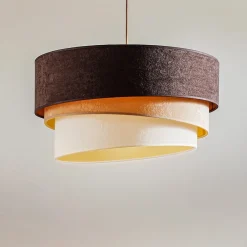 Duolla Hengelampe Devon, brun/beige/ecru/gull Ø45cm| Pendellamper