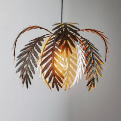 ONLI Hengelampe Dubai, palmedekor, Ø 46 cm, bronse| Pendellamper