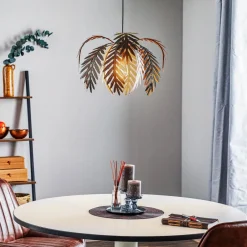 ONLI Hengelampe Dubai, palmedekor, Ø 46 cm, bronse| Pendellamper