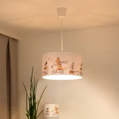 Duolla Hengelampe Ferdi Kids, tekstil, hvit, fargerik Clearance