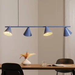 ALDEX Hengelampe Form 4, blå, metall, 4 lyskilder, kjegle, E27 New